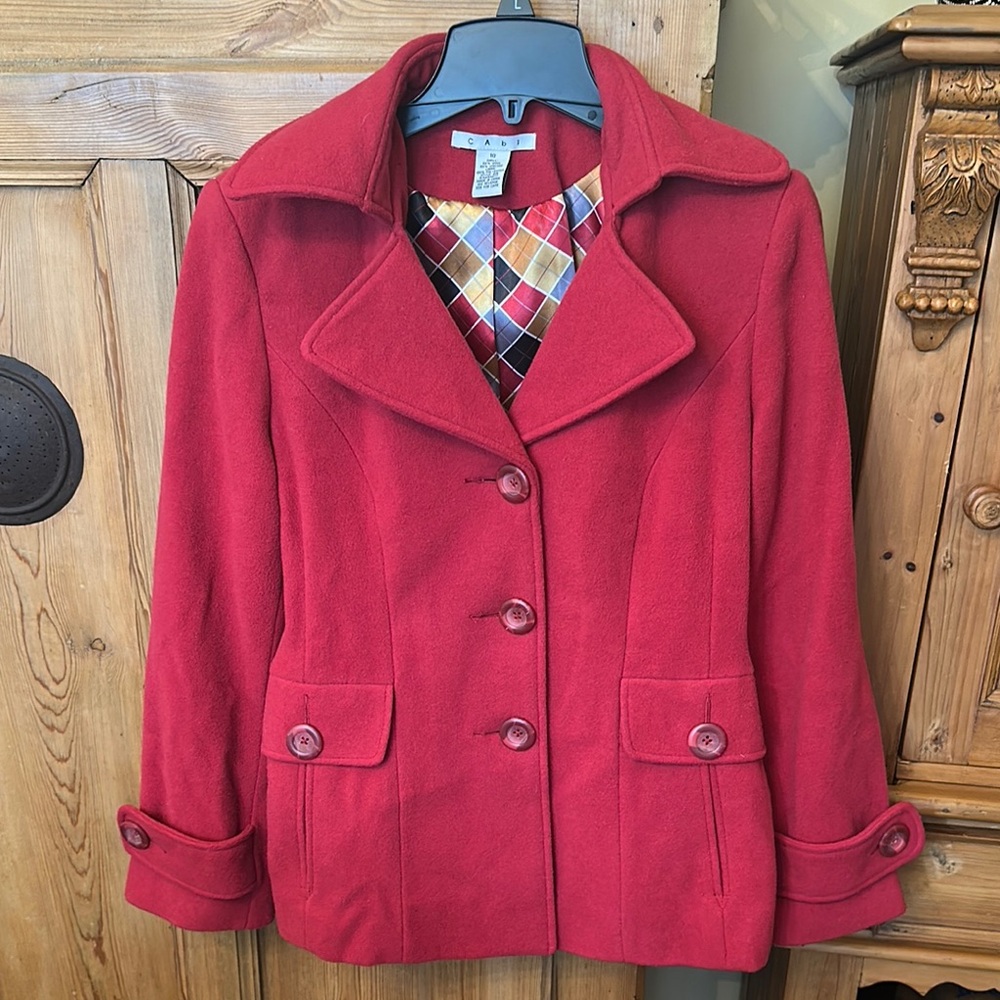 CAbi Red Wool Women's Jacket